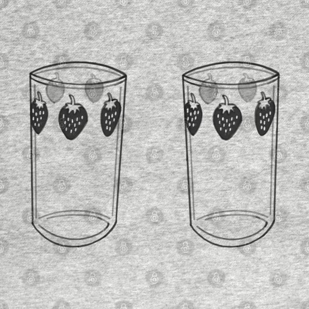 Nana anime strawberry glasses (black and white) by little-axii